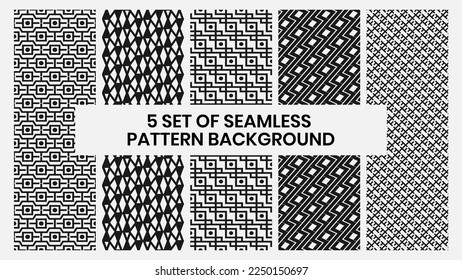 Set of geometric seamless pattern background