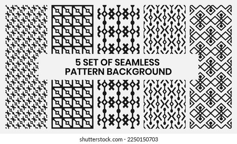 Set of geometric seamless pattern background