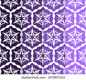 set of Geometric seamless pattern. Decorative fantasy art deco style. Vector illustration for design.