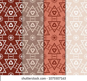set of Geometric seamless pattern. Decorative fantasy art deco style. Vector illustration for design.