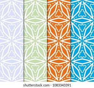 set of Geometric seamless pattern. Decorative fantasy art deco style. Vector illustration for design.