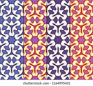 Set of Geometric seamless pattern. Decorative art deco style. Vector illustration line texture for wallpaper, packaging, banners, textile fashion fabric print, invitation cards.