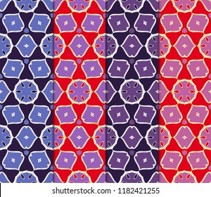 Set of Geometric seamless pattern. Decorative art deco style. Vector illustration line texture for wallpaper, packaging, banners, textile fashion fabric print, invitation cards.