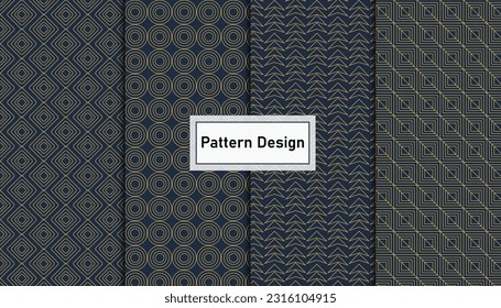 Set of geometric seamless pattern design .