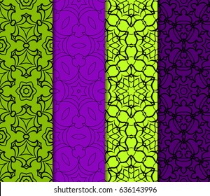 set of geometric seamless pattern of different geometric shapes. vector illustration.