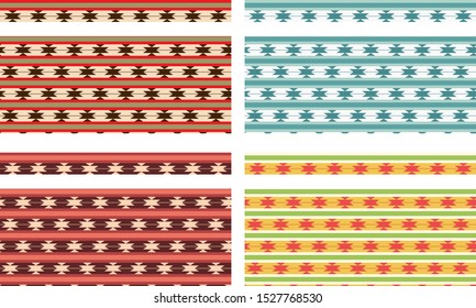 Set of geometric seamless pattern material illustration