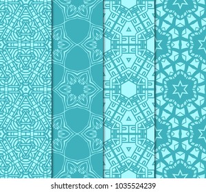 set of Geometric seamless pattern. Modern ornament. vector illustration. For the interior design, wallpaper, decoration print, fill pages, invitation card, cover book