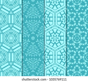 set of Geometric seamless pattern. Modern ornament. vector illustration. For the interior design, wallpaper, decoration print, fill pages, invitation card, cover book