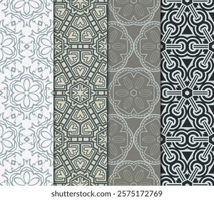 set of Geometric seamless pattern. Modern ornament. vector illustration. For the interior design, wallpaper, decoration print, fill pages, invitation card, cover book