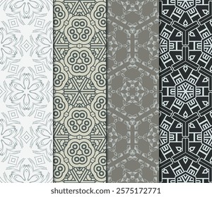 set of Geometric seamless pattern. Modern ornament. vector illustration. For the interior design, wallpaper, decoration print, fill pages, invitation card, cover book