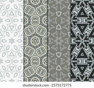 set of Geometric seamless pattern. Modern ornament. vector illustration. For the interior design, wallpaper, decoration print, fill pages, invitation card, cover book