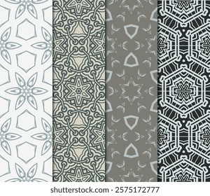 set of Geometric seamless pattern. Modern ornament. vector illustration. For the interior design, wallpaper, decoration print, fill pages, invitation card, cover book