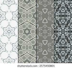 set of Geometric seamless pattern. Modern ornament. vector illustration. For the interior design, wallpaper, decoration print, fill pages, invitation card, cover book