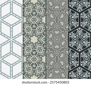 set of Geometric seamless pattern. Modern ornament. vector illustration. For the interior design, wallpaper, decoration print, fill pages, invitation card, cover book