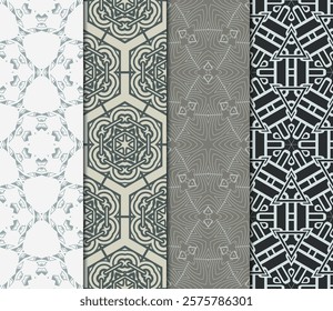 set of Geometric seamless pattern. Modern ornament. vector illustration. For the interior design, wallpaper, decoration print, fill pages, invitation card, cover book