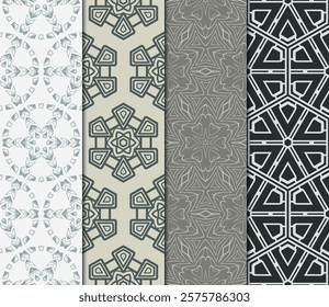 set of Geometric seamless pattern. Modern ornament. vector illustration. For the interior design, wallpaper, decoration print, fill pages, invitation card, cover book