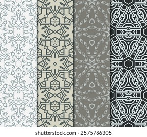 set of Geometric seamless pattern. Modern ornament. vector illustration. For the interior design, wallpaper, decoration print, fill pages, invitation card, cover book