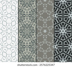 set of Geometric seamless pattern. Modern ornament. vector illustration. For the interior design, wallpaper, decoration print, fill pages, invitation card, cover book