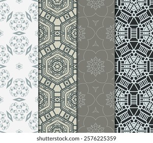 set of Geometric seamless pattern. Modern ornament. vector illustration. For the interior design, wallpaper, decoration print, fill pages, invitation card, cover book