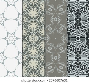 set of Geometric seamless pattern. Modern ornament. vector illustration. For the interior design, wallpaper, decoration print, fill pages, invitation card, cover book