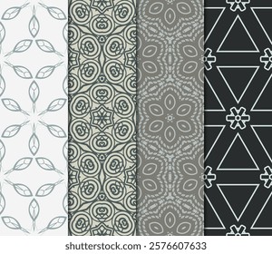 set of Geometric seamless pattern. Modern ornament. vector illustration. For the interior design, wallpaper, decoration print, fill pages, invitation card, cover book