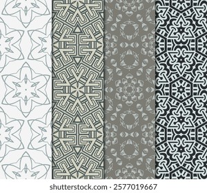 set of Geometric seamless pattern. Modern ornament. vector illustration. For the interior design, wallpaper, decoration print, fill pages, invitation card, cover book