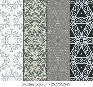 set of Geometric seamless pattern. Modern ornament. vector illustration. For the interior design, wallpaper, decoration print, fill pages, invitation card, cover book