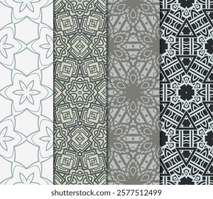 set of Geometric seamless pattern. Modern ornament. vector illustration. For the interior design, wallpaper, decoration print, fill pages, invitation card, cover book