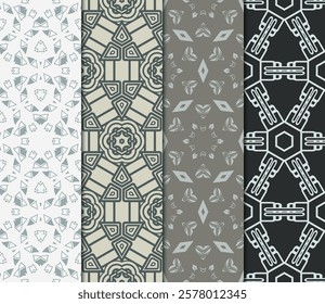 set of Geometric seamless pattern. Modern ornament. vector illustration. For the interior design, wallpaper, decoration print, fill pages, invitation card, cover book