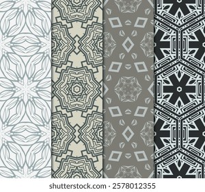 set of Geometric seamless pattern. Modern ornament. vector illustration. For the interior design, wallpaper, decoration print, fill pages, invitation card, cover book