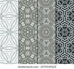 set of Geometric seamless pattern. Modern ornament. vector illustration. For the interior design, wallpaper, decoration print, fill pages, invitation card, cover book