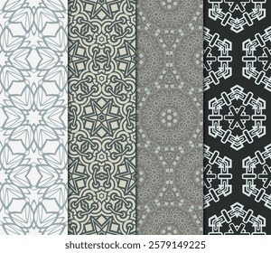 set of Geometric seamless pattern. Modern ornament. vector illustration. For the interior design, wallpaper, decoration print, fill pages, invitation card, cover book