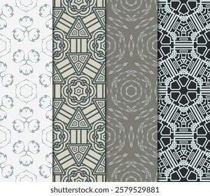 set of Geometric seamless pattern. Modern ornament. vector illustration. For the interior design, wallpaper, decoration print, fill pages, invitation card, cover book