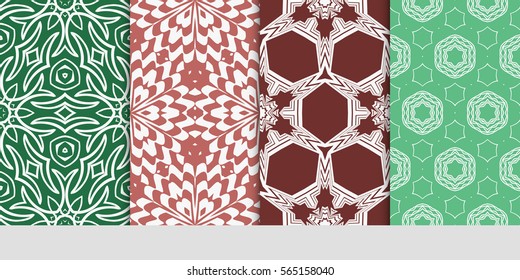 SET OF Geometric seamless pattern. Modern floral ornament. vector illustration. For the interior design, wallpaper, decoration print, fill pages