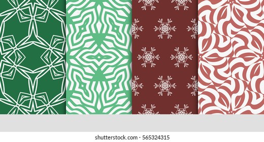 SET OF Geometric seamless pattern. Modern floral ornament. vector illustration. For the interior design, wallpaper, decoration print, fill pages