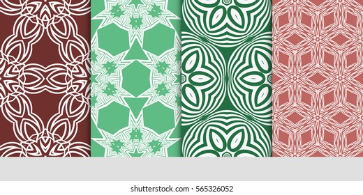 SET OF Geometric seamless pattern. Modern floral ornament. vector illustration. For the interior design, wallpaper, decoration print, fill pages