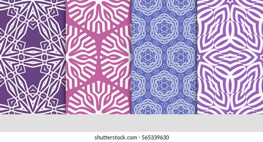 SET OF Geometric seamless pattern. Modern floral ornament. vector illustration. For the interior design, wallpaper, decoration print, fill pages