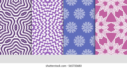SET OF Geometric seamless pattern. Modern floral ornament. vector illustration. For the interior design, wallpaper, decoration print, fill pages