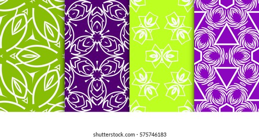 set of Geometric seamless pattern. Modern floral ornament. vector illustration. For the interior design, wallpaper, decoration print, fill pages