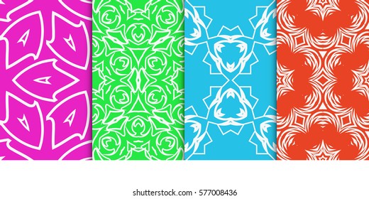 set of Geometric seamless pattern. Modern floral ornament. vector illustration. For the interior design, wallpaper, decoration print, fill pages