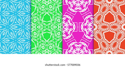 set of Geometric seamless pattern. Modern floral ornament. vector illustration. For the interior design, wallpaper, decoration print, fill pages