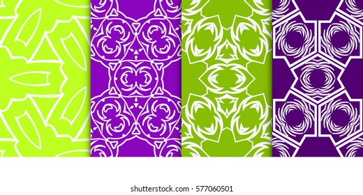 set of Geometric seamless pattern. Modern floral ornament. vector illustration. For the interior design, wallpaper, decoration print, fill pages