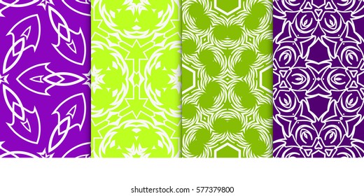 SET OF Geometric seamless pattern. Modern floral ornament. vector illustration. For interior design, wallpaper, decoration print, fill pages, fabric, decor, print
