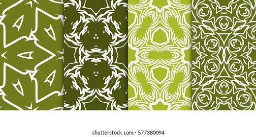 SET OF Geometric seamless pattern. Modern floral ornament. vector illustration. For interior design, wallpaper, decoration print, fill pages, fabric, decor, print