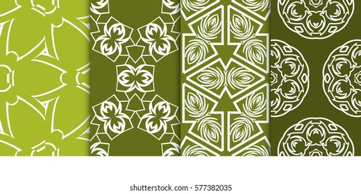SET OF Geometric seamless pattern. Modern floral ornament. vector illustration. For interior design, wallpaper, decoration print, fill pages, fabric, decor, print