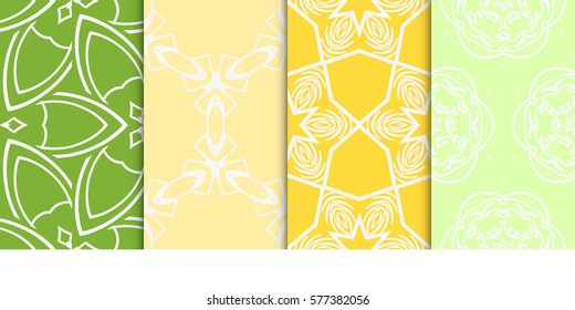 SET OF Geometric seamless pattern. Modern floral ornament. vector illustration. For interior design, wallpaper, decoration print, fill pages, fabric, decor, print