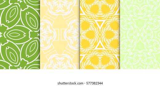 SET OF Geometric seamless pattern. Modern floral ornament. vector illustration. For interior design, wallpaper, decoration print, fill pages, fabric, decor, print