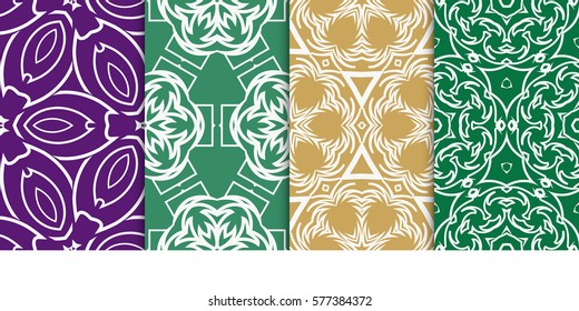 SET OF Geometric seamless pattern. Modern floral ornament. vector illustration. For interior design, wallpaper, decoration print, fill pages, fabric, decor, print