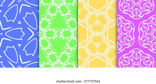 SET OF Geometric seamless pattern. Modern floral ornament. vector illustration. For interior design, wallpaper, decoration print, fill pages, fabric, decor, print