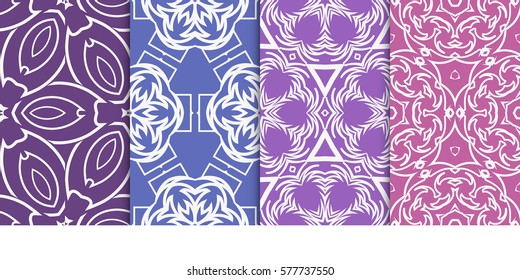 SET OF Geometric seamless pattern. Modern floral ornament. vector illustration. For interior design, wallpaper, decoration print, fill pages, fabric, decor, print